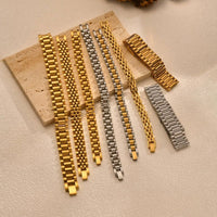 Watch-Band Link Bracelet — Non-Tarnish Stainless Steel (Gold / Silver)