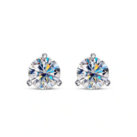 3-Prong Moissanite Stud Earrings — D-VVS1, GRA-Certified (925 Silver)