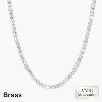 Moissanite Tennis Necklace — D-Color VVS1, Passes a Diamond Tester (925 Silver)