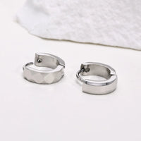 Geometric Huggie Hoop Earrings — Waterproof Stainless Steel (Gold / Silver / Black)