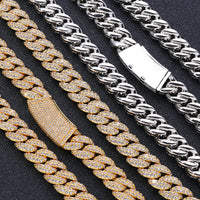 Double-Row Iced CZ Bubble Cuban Chain — 13mm