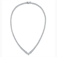 Moissanite V-Style Tennis Necklace — D-Color, 18K White Gold-Plated (925 Silver)