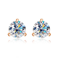 3-Prong Moissanite Stud Earrings — D-VVS1, GRA-Certified (925 Silver)