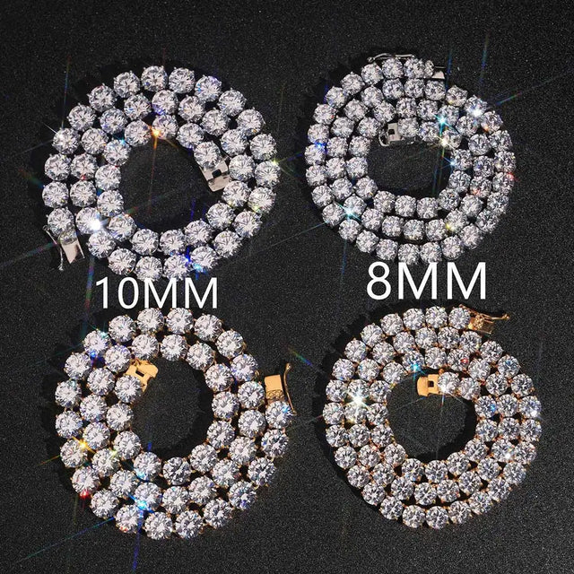 Big Iced CZ Tennis Chain — 8/10/15/20mm, Stainless Steel