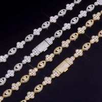 Flip-Clasp Cross Cuban Bracelet — 5A CZ, 18K Gold-Plated Brass