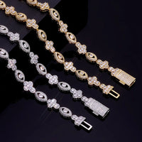 Flip-Clasp Cross Cuban Bracelet — 5A CZ, 18K Gold-Plated Brass