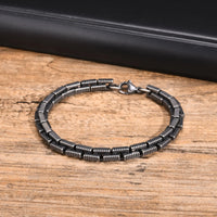 Heavy Anchor-Link Bracelet — Antique Oxidized Stainless Steel