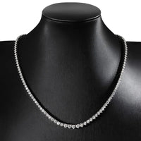 KNOBSPIN 3 Claw D VVS1 Moissanite Tennis Necklace s925 Sterling Silver 18k White Gold GRA Certified Wedding Necklaces for Women