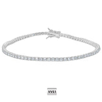 Moissanite Tennis Bracelet — 2mm VVS1, 18K Gold-Plated, GRA-Certified