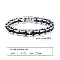 Wide Strap Link Bracelet — Non-Tarnish Stainless Steel (Gold / Silver / Black)