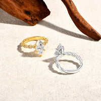 Marquise Moissanite Engagement Ring — 3ct D-VVS1 (925 Sterling Silver)