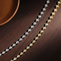 KNOBSPIN Full 3mm Round Moissanite Tennis Necklaces for Women GRA Certified s925 Sterling Silver 18k Dainty Lab Diamond Necklace