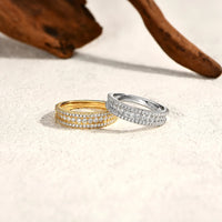 Moissanite Wedding Ring — D-VVS1, White Gold-Plated (925 Silver)