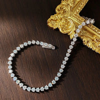 KNOBSPIN 3 Claw Moissanite Tennis Bracelet 3mm GRA Certified Diamond Bracelet Chain s925 Sterling Silver Bracelets for Women Man