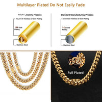 Cuban Link Chain — 8–14mm, 18K Gold PVD Stainless Steel