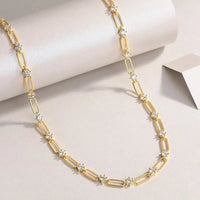 KNOBSPIN D VVS1 Moissanite Tennis Necklace s925 Sterling Silver Plated 18k Yellow Gold GRA Certified 18inch Necklaces for Women