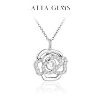 Moissanite Flower Pendant Necklace — D-Color (925 Sterling Silver)