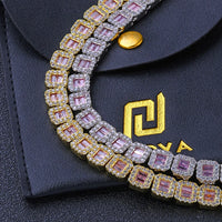 Baguette Tennis Chain — 8mm Square-Cut CZ, 18K Gold-Plated