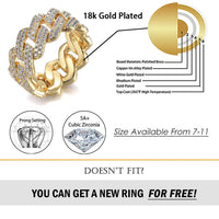 Iced CZ Cuban Ring — 11mm 2-Row Bling (Gold / Silver)