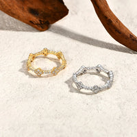 Eternity Moissanite Ring — D-VVS1, 18K Gold-Plated (925 Sterling Silver)