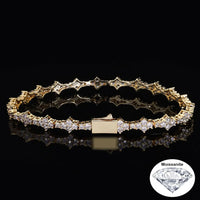Honeycomb Moissanite Tennis Chain — 6.5mm VVS1, Passes a Diamond Tester