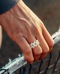Iced CZ Cuban Ring — 11mm 2-Row Bling (Gold / Silver)