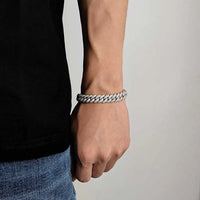Iced CZ Miami Cuban Necklace — 10mm 5A (Silver)