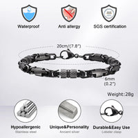 Byzantine Chain Bracelet — Oxidized Stainless Steel (Unisex)