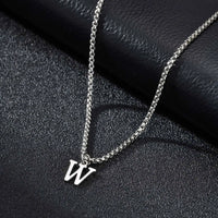 Men's Initial Letter Necklace — A to Z, Waterproof Stainless Steel