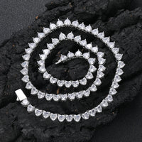 Heart-Cut Tennis Chain — 6mm CZ, 18K Gold-Plated Necklace