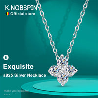 KNOBSPIN D VVS1 Moissanite Pandent Necklace GRA Certified 0.4ct Lab Diamond s925 Sterling Silver Dainty Necklaces for Women