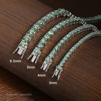 Green Moissanite Tennis Bracelet — D-VVS, GRA-Certified (925 Sterling Silver)