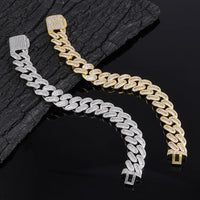 Iced CZ Cuban Bracelet — 15mm Chunky, Hip-Hop
