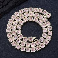 Baguette Tennis Chain — 8mm Square-Cut CZ, 18K Gold-Plated
