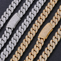 Double-Row Iced CZ Bubble Cuban Chain — 13mm