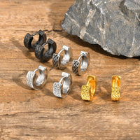 Celtic Knot Hoop Earrings — Small Stainless Steel Huggies (Gold / Silver / Black)