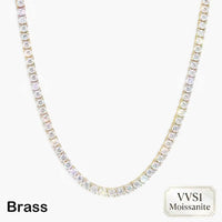 Moissanite Tennis Necklace — D-Color VVS1, Passes a Diamond Tester (925 Silver)
