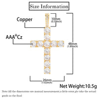 Iced CZ Cross Pendant Necklace — Rope or Tennis Chain