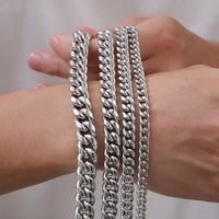 Miami Cuban Link Bracelet for Men — 18K Gold, Silver & Black Stainless Steel