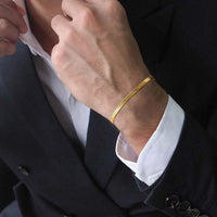 Blade Snake-Chain Bracelet — High-Polish Adjustable Stainless Steel