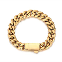 Spring-Buckle Cuban Bracelet — 6–12mm, Stainless Steel