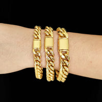 Cuban Link Bracelet — 8–14mm, 18K Gold PVD Stainless Steel