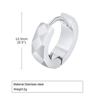 Geometric Huggie Hoop Earrings — Waterproof Stainless Steel (Gold / Silver / Black)