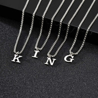 Men's Initial Letter Necklace — A to Z, Waterproof Stainless Steel