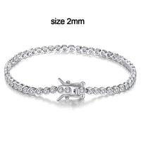 Moissanite Tennis Bracelet — 2mm D-Color, 18K White Gold-Plated (925 Silver)