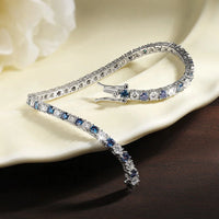 Blue Moissanite Tennis Bracelet — 3–5mm, Certified (925 Sterling Silver)