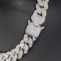 3-Row Iced CZ Cuban Chain — 18mm Rectangle Prong