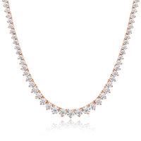 3-Claw Moissanite Tennis Necklace — D-VVS1, 18K White Gold-Plated (925 Silver)