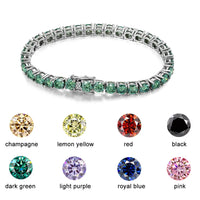 Green Moissanite Tennis Bracelet — D-VVS, GRA-Certified (925 Sterling Silver)