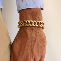 Chunky Cuban Link Bracelet — 10/12/15mm Bold Stainless Steel (Silver)